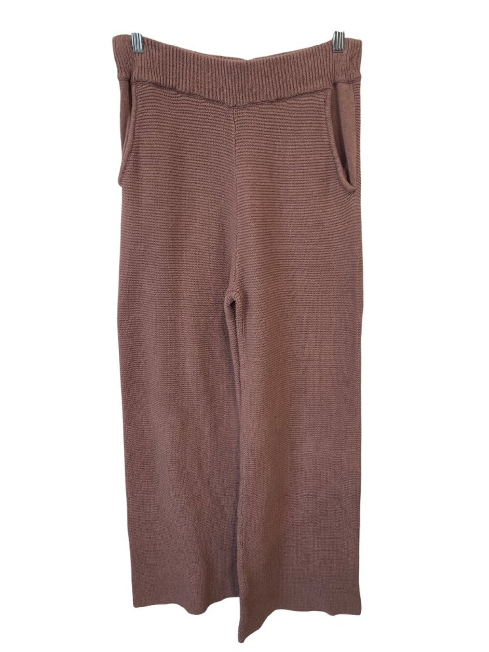Promae Sweater Pants Medium Pull On Ribbed Knit Wide Leg Mauve Lounge Relaxed
